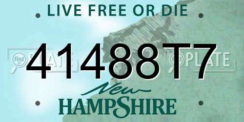 41488T7 New Hampshire License Plate