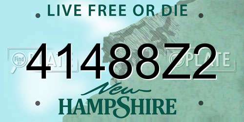 41488Z2 New Hampshire License Plate