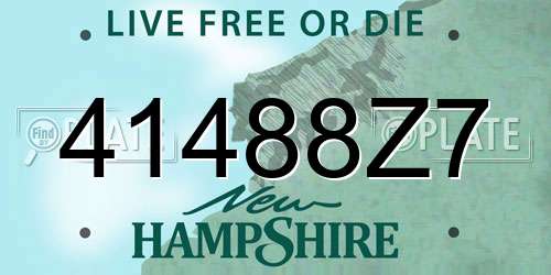 41488Z7 New Hampshire License Plate