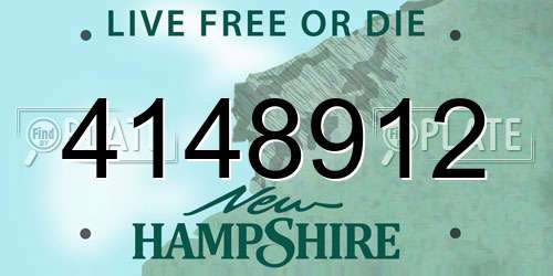 4148912 New Hampshire License Plate