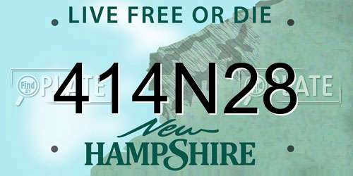 414N28 New Hampshire License Plate