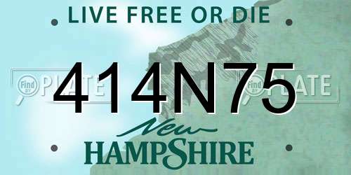 414N75 New Hampshire License Plate