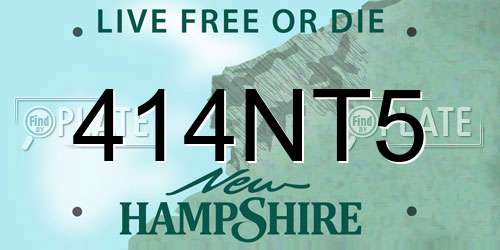 414NT5 New Hampshire License Plate