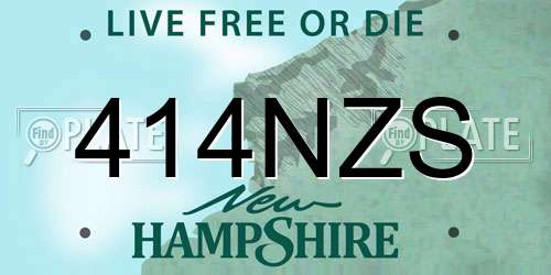 414NZS New Hampshire License Plate