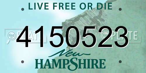 4150523 New Hampshire License Plate