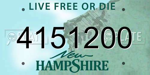 4151200 New Hampshire License Plate