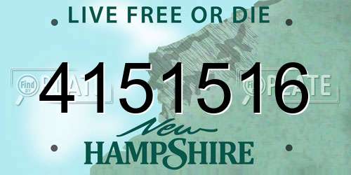 4151516 New Hampshire License Plate