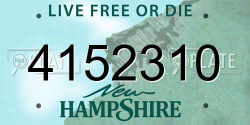 4152310 New Hampshire License Plate