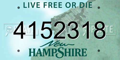 4152318 New Hampshire License Plate