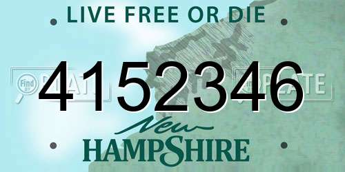 4152346 New Hampshire License Plate
