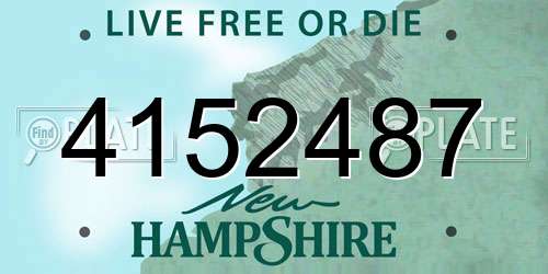 4152487 New Hampshire License Plate