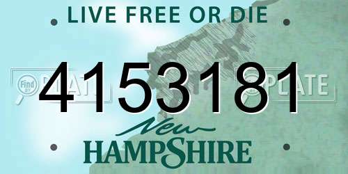 4153181 New Hampshire License Plate