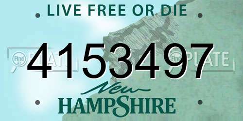 4153497 New Hampshire License Plate