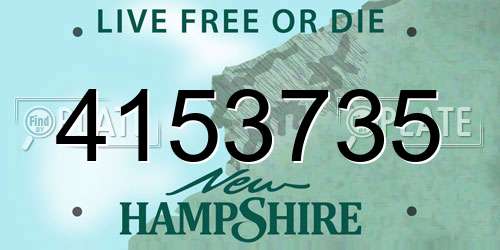 4153735 New Hampshire License Plate