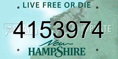4153974 New Hampshire License Plate