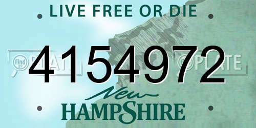 4154972 New Hampshire License Plate