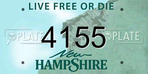 4155 New Hampshire License Plate