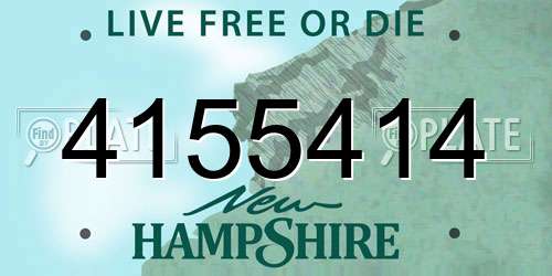 4155414 New Hampshire License Plate