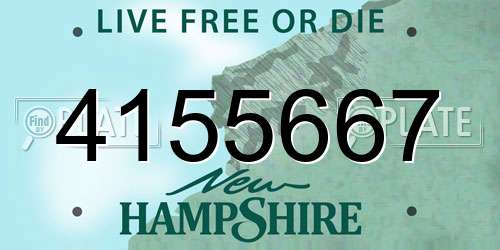 4155667 New Hampshire License Plate