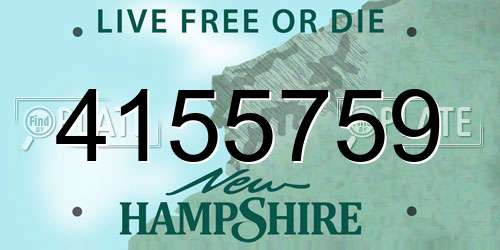 4155759 New Hampshire License Plate