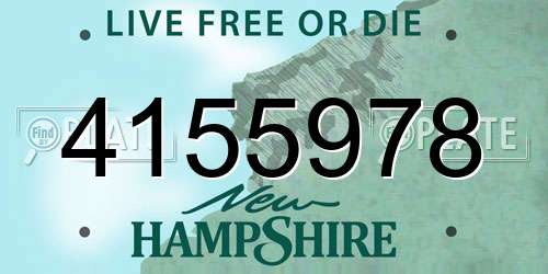 4155978 New Hampshire License Plate