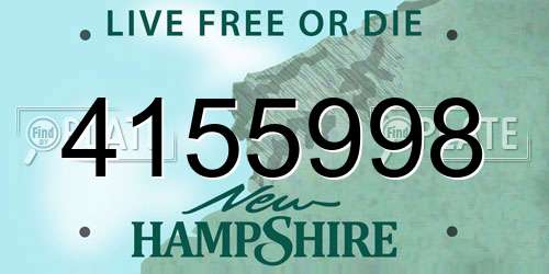 4155998 New Hampshire License Plate