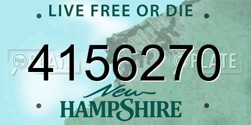 4156270 New Hampshire License Plate