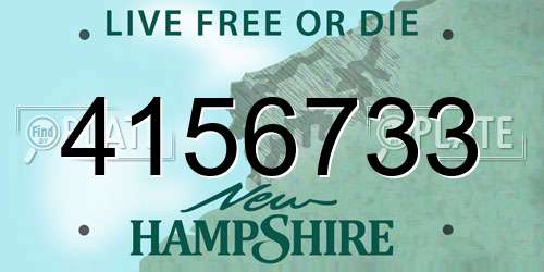 4156733 New Hampshire License Plate