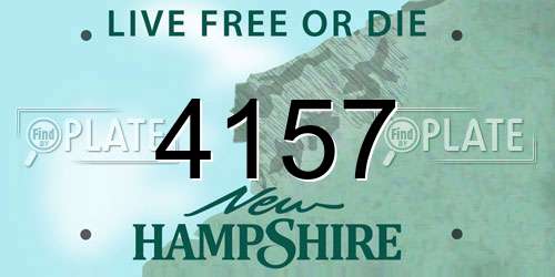 4157 New Hampshire License Plate