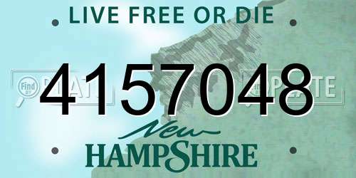 4157048 New Hampshire License Plate