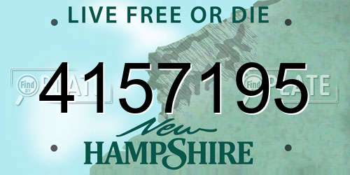 4157195 New Hampshire License Plate