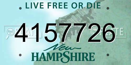4157726 New Hampshire License Plate