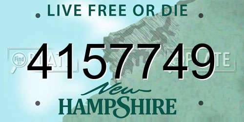 4157749 New Hampshire License Plate