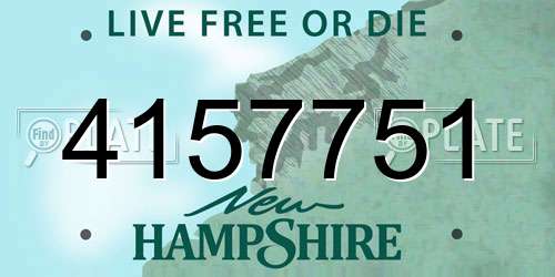 4157751 New Hampshire License Plate