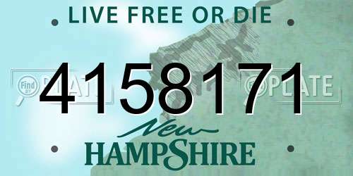 4158171 New Hampshire License Plate