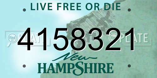 4158321 New Hampshire License Plate