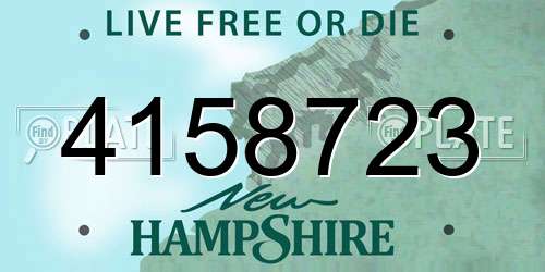 4158723 New Hampshire License Plate