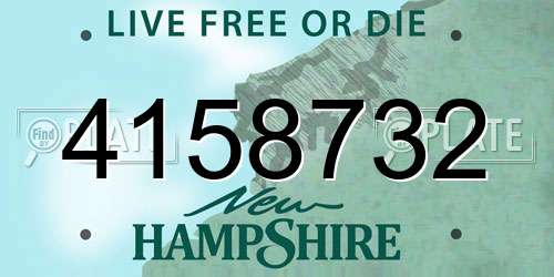 4158732 New Hampshire License Plate