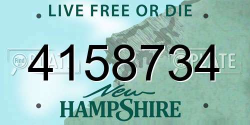 4158734 New Hampshire License Plate