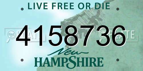4158736 New Hampshire License Plate
