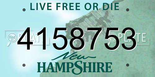 4158753 New Hampshire License Plate