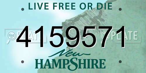 4159571 New Hampshire License Plate