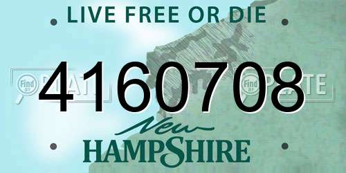 4160708 New Hampshire License Plate