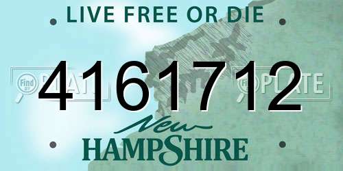4161712 New Hampshire License Plate