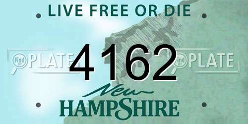 4162 New Hampshire License Plate
