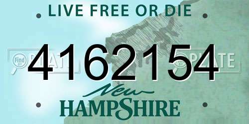 4162154 New Hampshire License Plate