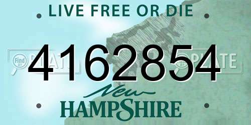 4162854 New Hampshire License Plate