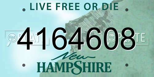4164608 New Hampshire License Plate
