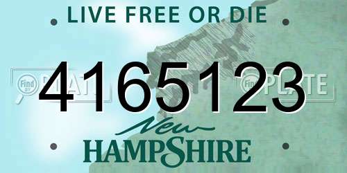 4165123 New Hampshire License Plate