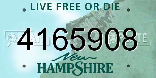 4165908 New Hampshire License Plate